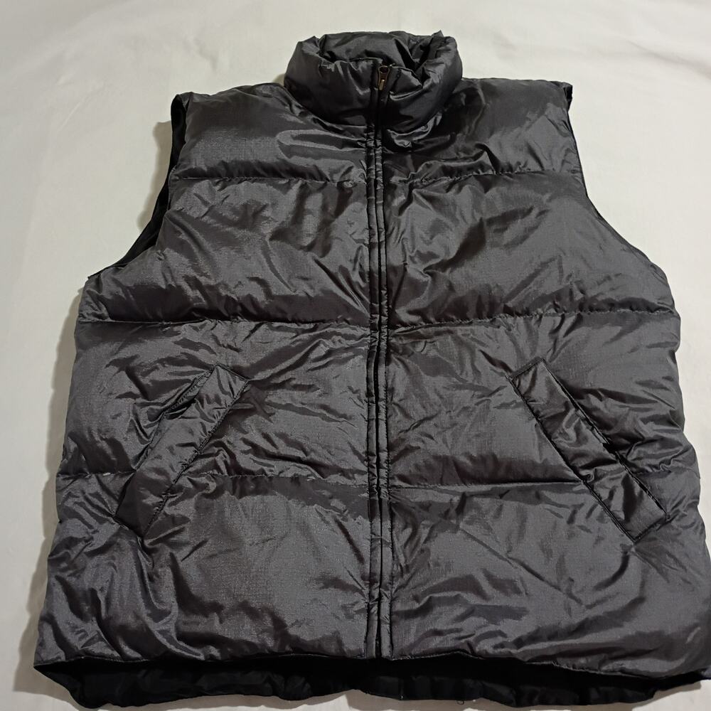 Colorado DOWN Puffer Vest Men's Medium Black EASY CARE Pockets Full Zip